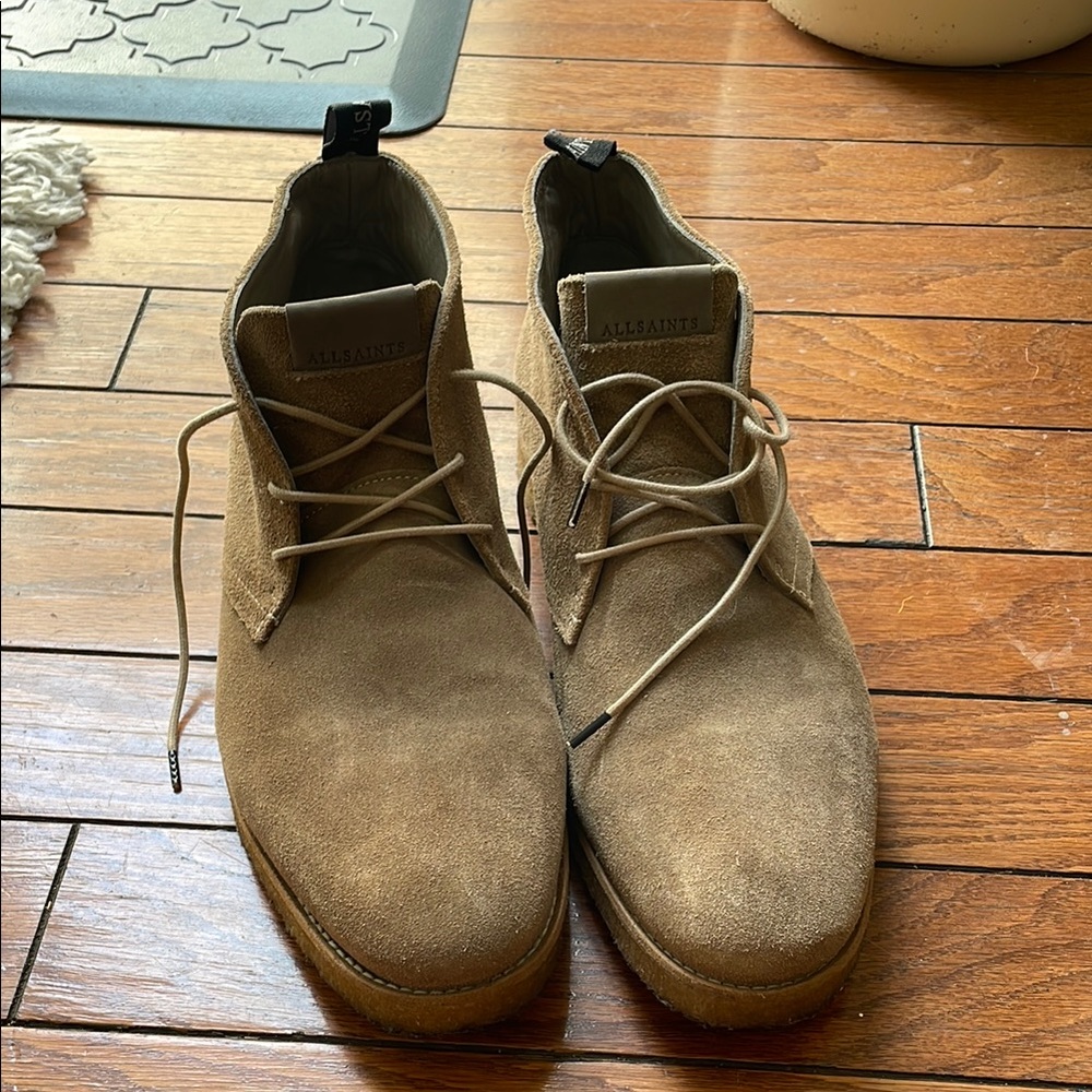All Saints Tan Chukka Boots Suede Classic